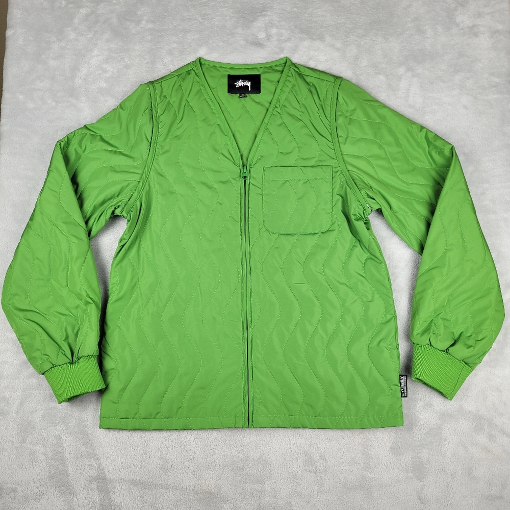 Stussy Women's Jacket Green Convertible Vest Size M Medium